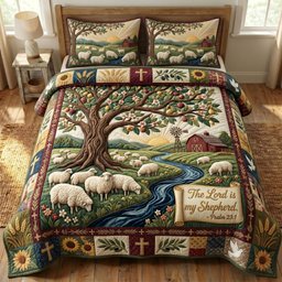 Christian Faith 3 Piece Quilted Bedding Set Gift For Christians