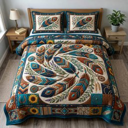 Native Legacy 3 Piece Quilted Bedding Set Gift For African American Heritage Lovers