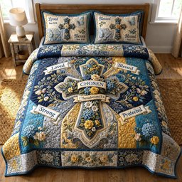 Bible Garden 3 Piece Quilted Bedding Set Gift For Christians