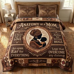 Melanin Queen 3 Piece Quilted Bedding Set Gift For African American Heritage Lovers