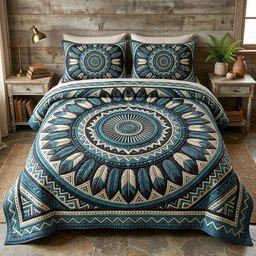 Tribal Heritage 3 Piece Quilted Bedding Set Gift For African American Heritage Lovers