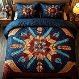 Echoes of the Tribe 3 Piece Quilted Bedding Set Gift For Home Decor Lovers