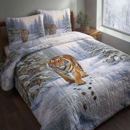 Majestic Tiger 3 Piece Quilted Bedding Set Gift For Nature Lovers