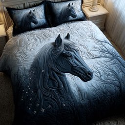 Prairie Horse 3 Piece Quilted Bedding Set Gift For Horse Lovers