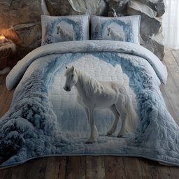 Majestic Horse 3 Piece Quilted Bedding Set Gift For Horse Lovers