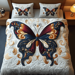 Butterfly Dreamscape 3 Piece Quilted Bedding Set Gift For Butterfly Lovers