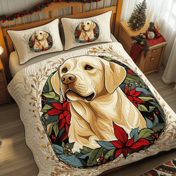 Labrador Dog 3 Piece Quilted Bedding Set Gift For Dog Lovers
