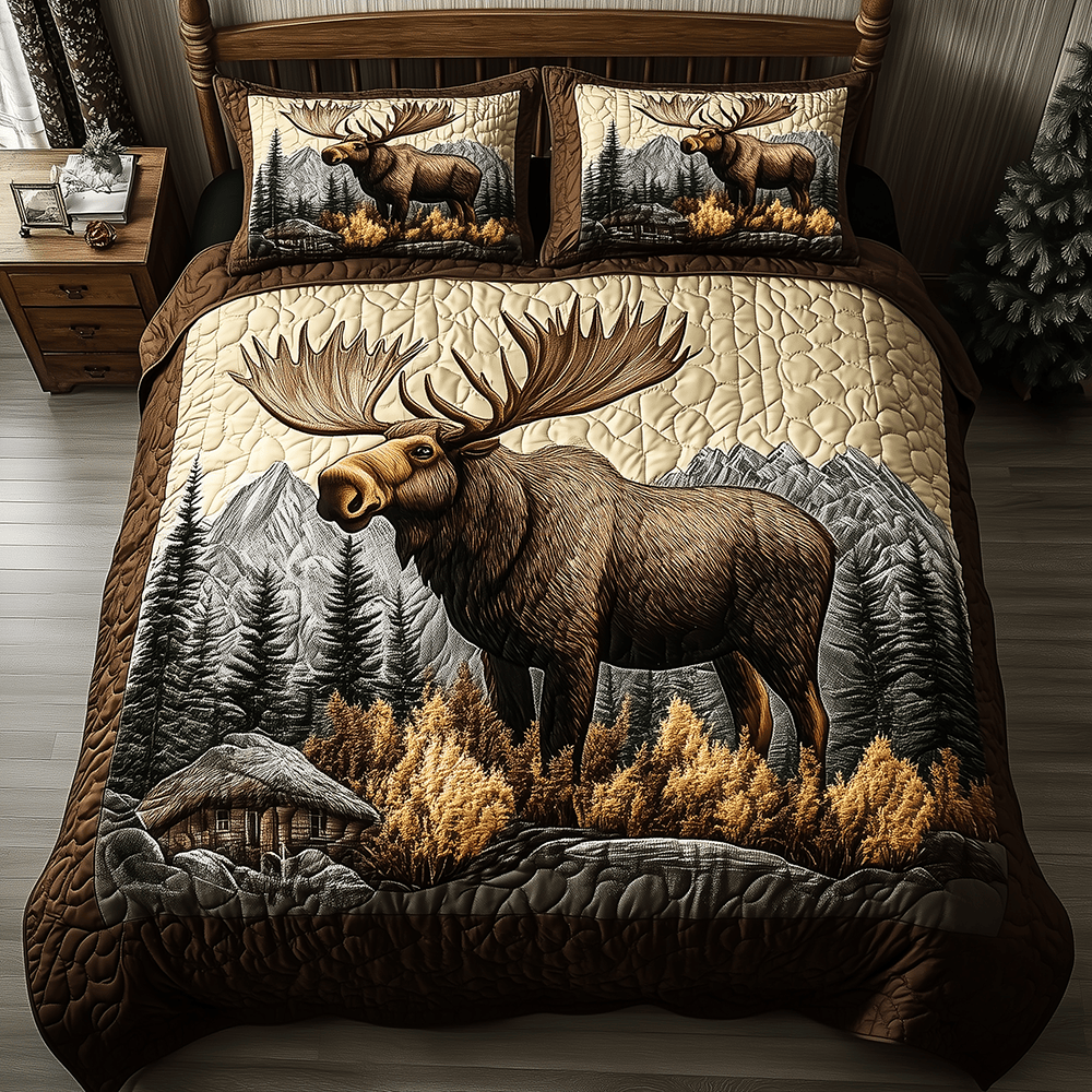 Wilderness Wanderer 3 Piece Quilted Bedding Set Gift For Nature Lovers
