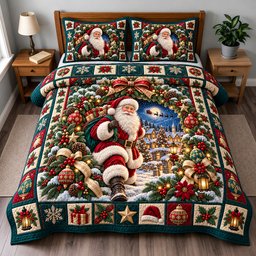 Journey 3 Piece Quilted Bedding Set Christmas Gift For Holiday Decor Lovers