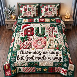 Christian 3 Piece Quilted Bedding Set Christmas Gift For Christians