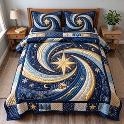 Midnight 3 Piece Quilted Bedding Set Christmas Gift For Holiday Decor Lovers