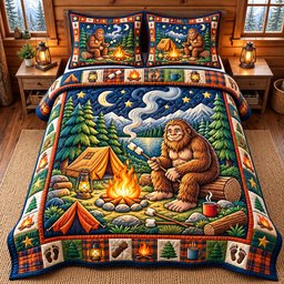 Forest Legend 3 Piece Quilted Bedding Set Gift For Nature Lovers