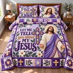 God Bible Promise 3 Piece Quilted Bedding Set Gift For Christians