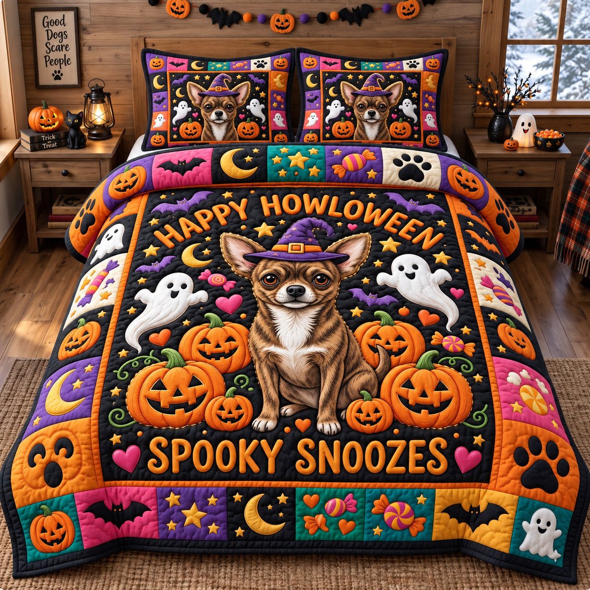 Chihuahua Lover Dog 3 Piece Quilted Bedding Set Gift For Dog Lovers