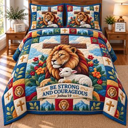 Bible Quotes 3 Piece Quilted Bedding Set Gift For Christians