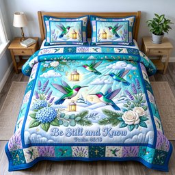 Christian Faith 3 Piece Quilted Bedding Set Gift For Christians