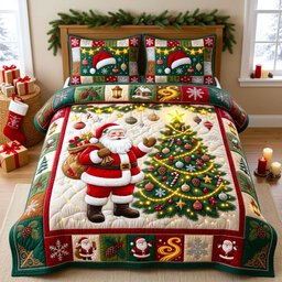 Spirit 3 Piece Quilted Bedding Set Christmas Gift For Holiday Decor Lovers