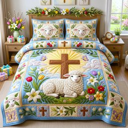 Farmhouse Sheep 3 Piece Quilted Bedding Set Gift For Farmhouse Decor Lovers