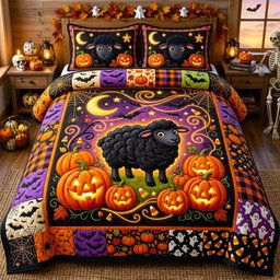 Farmhouse Sheep 3 Piece Quilted Bedding Set Gift For Farmhouse Decor Lovers