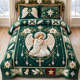 Jewel Angel 3 Piece Quilted Bedding Set Gift For Bird Lovers