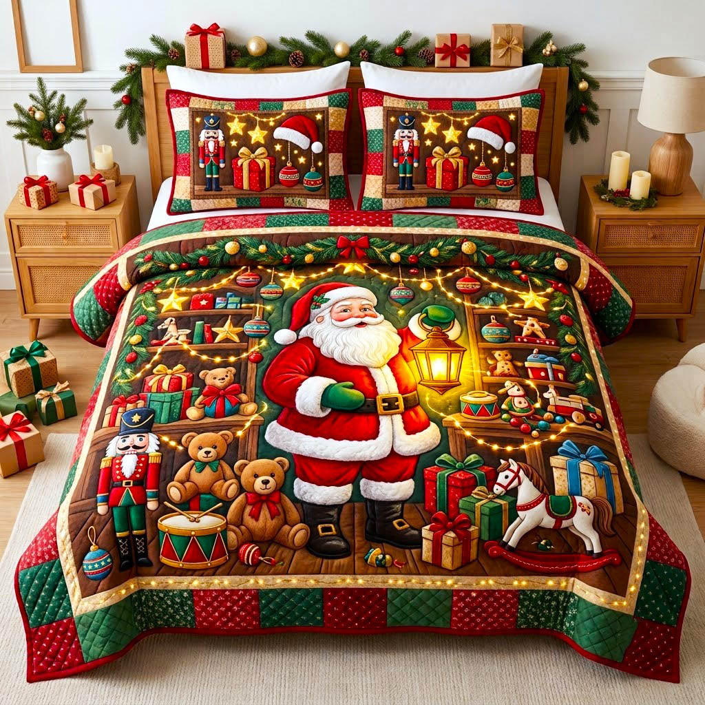 Spirit 3 Piece Quilted Bedding Set Christmas Gift For Holiday Decor Lovers