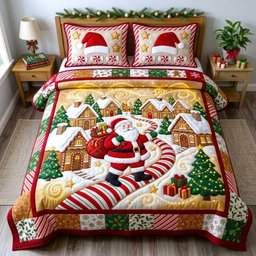 Spirit 3 Piece Quilted Bedding Set Christmas Gift For Holiday Decor Lovers