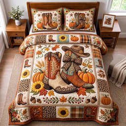 Western Harvest 3 Piece Quilted Bedding Set Gift For Western Lovers