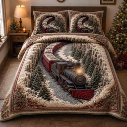 Express 3 Piece Quilted Bedding Set Christmas Gift For Holiday Decor Lovers