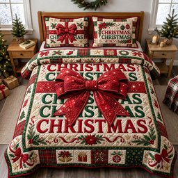 Bling Gift 3 Piece Quilted Bedding Set Christmas Gift For Holiday Decor Lovers