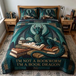 Wing of Dominion Dragon 3 Piece Quilted Bedding Set Gift For Gothic Decor Lovers