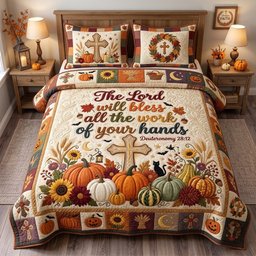 The Lord Will Bless 3 Piece Quilted Bedding Set Gift For Bird Lovers