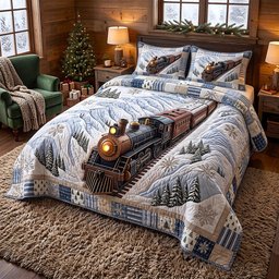 Express 3 Piece Quilted Bedding Set Christmas Gift For Holiday Decor Lovers