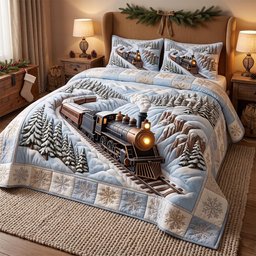 Express 3 Piece Quilted Bedding Set Christmas Gift For Holiday Decor Lovers