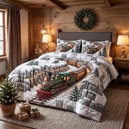 Express 3 Piece Quilted Bedding Set Christmas Gift For Holiday Decor Lovers