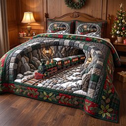 Express 3 Piece Quilted Bedding Set Christmas Gift For Holiday Decor Lovers