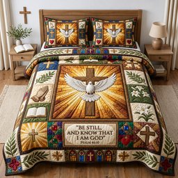 Be Still Hummingbird 3 Piece Quilted Bedding Set Gift For Bird Lovers