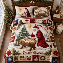Im the Reason 3 Piece Quilted Bedding Set Gift For Christians