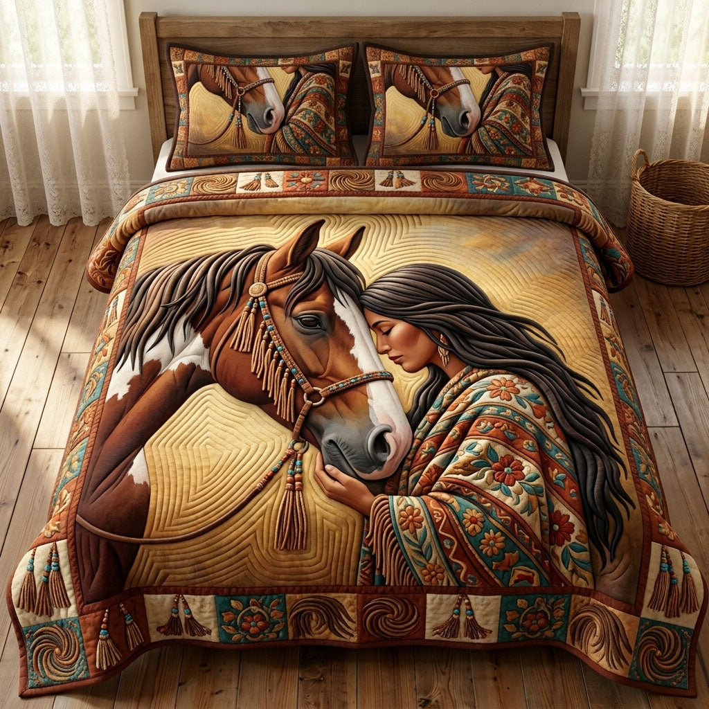 Native Legacy 3 Piece Quilted Bedding Set Gift For African American Heritage Lovers