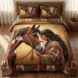 Native Legacy 3 Piece Quilted Bedding Set Gift For African American Heritage Lovers