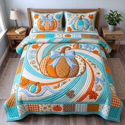 Autumn Charm 3 Piece Quilted Bedding Set Gift For Home Decor Lovers