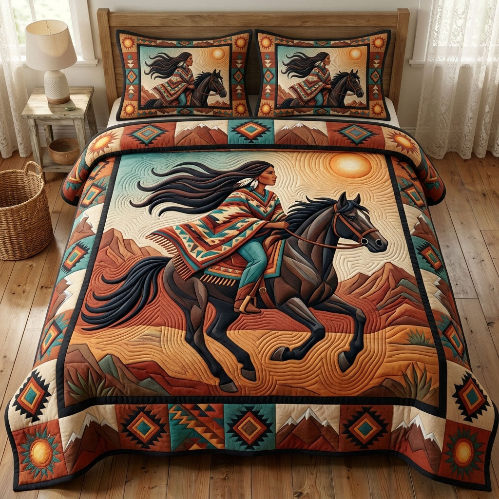 Native Legacy 3 Piece Quilted Bedding Set Gift For African American Heritage Lovers