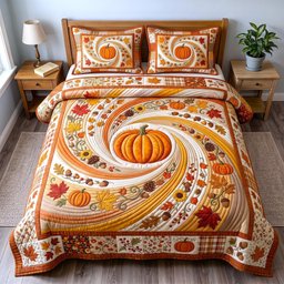 Autumn Vibes 3 Piece Quilted Bedding Set Gift For Home Decor Lovers