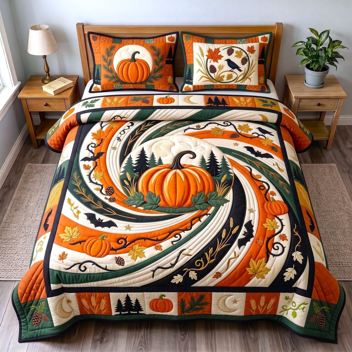 Fall Vibes 3 Piece Quilted Bedding Set Gift For Home Decor Lovers