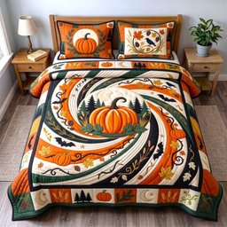 Fall Vibes 3 Piece Quilted Bedding Set Gift For Home Decor Lovers