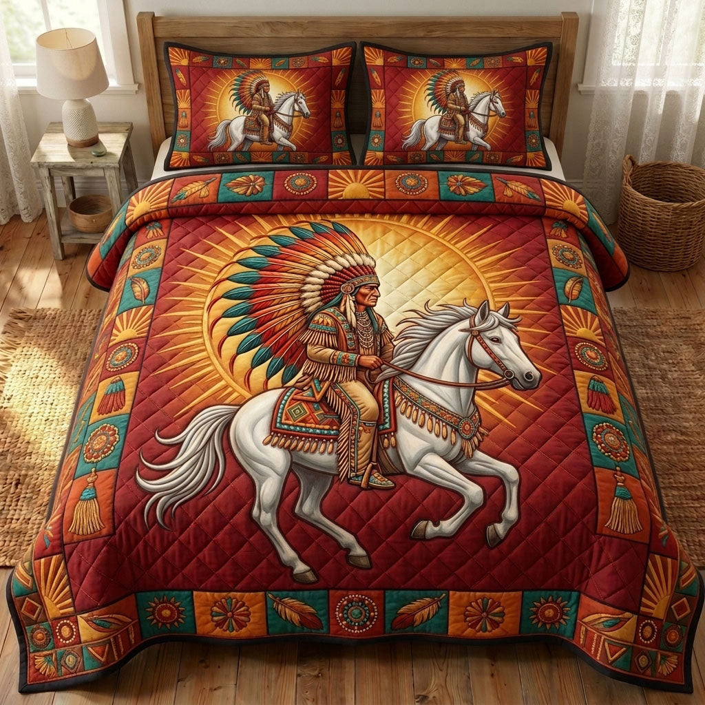 Native Legacy 3 Piece Quilted Bedding Set Gift For African American Heritage Lovers