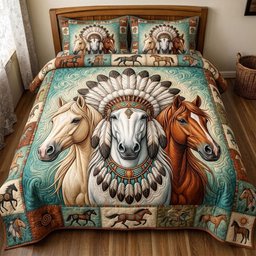 Native Legacy 3 Piece Quilted Bedding Set Gift For African American Heritage Lovers