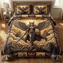 Viking Goddess 3 Piece Quilted Bedding Set Gift For African American Heritage Lovers