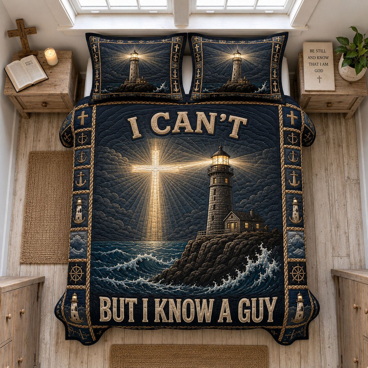 I Can't But I Know a Guy 3 Piece Quilted Bedding Set Gift For Christians