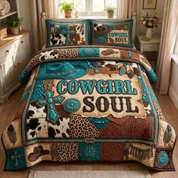 Faith Frontier Christian 3 Piece Quilted Bedding Set Gift For Christians