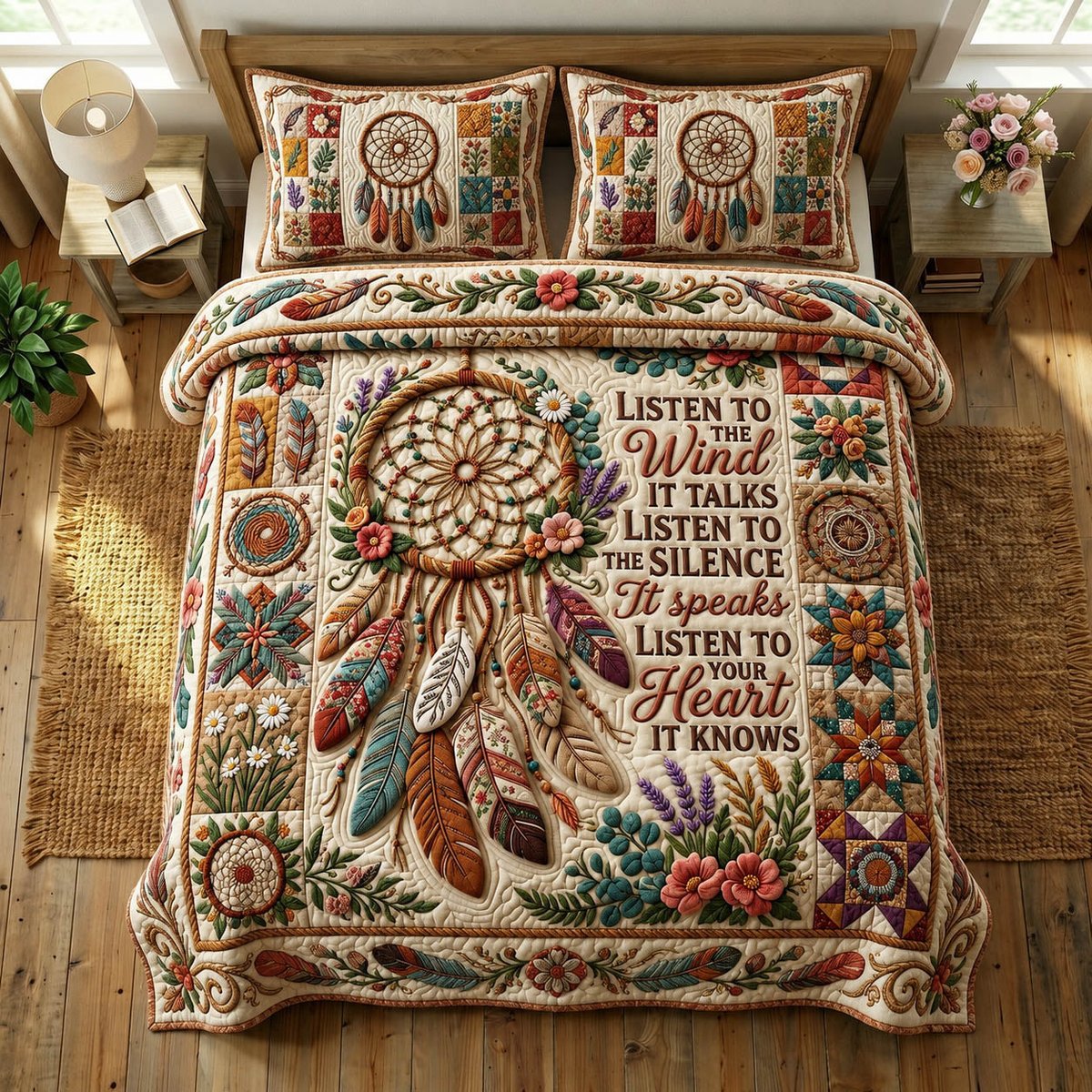 Native Legacy 3 Piece Quilted Bedding Set Gift For African American Heritage Lovers